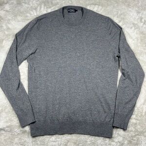 Hackett London Large Grey Wool Silk Cashmere Sweater Long Sleeve Sweater